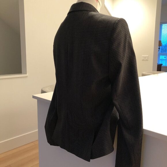 Hugo Boss Notched Collar Two Button Virgin Wool Jacket Black + Cream Sz 8 - Picture 10 of 16